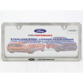 Ford Performance Slim License Plate Frame - Brushed Stainless Steel