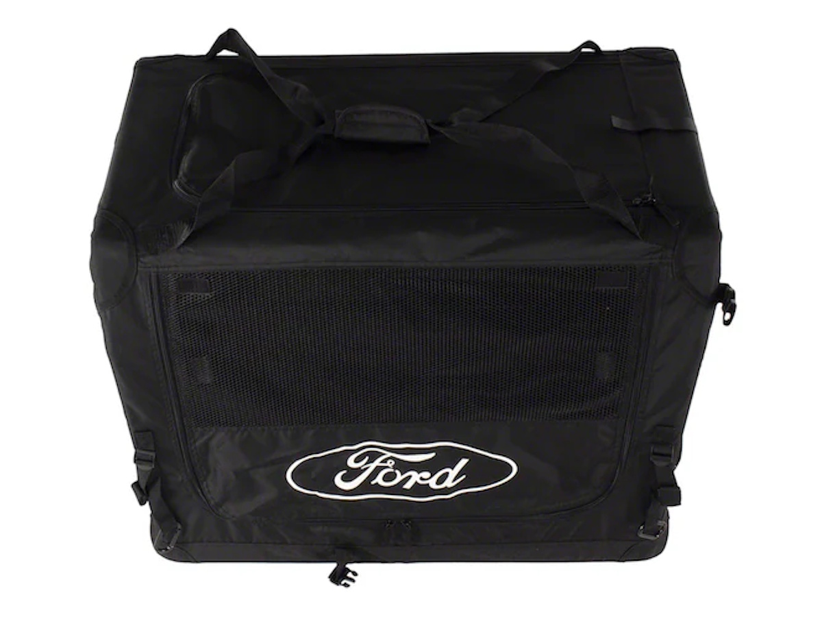 Ford Black Pet Kennel Soft Sided Collapsible With Ford Logo, VM1PZ