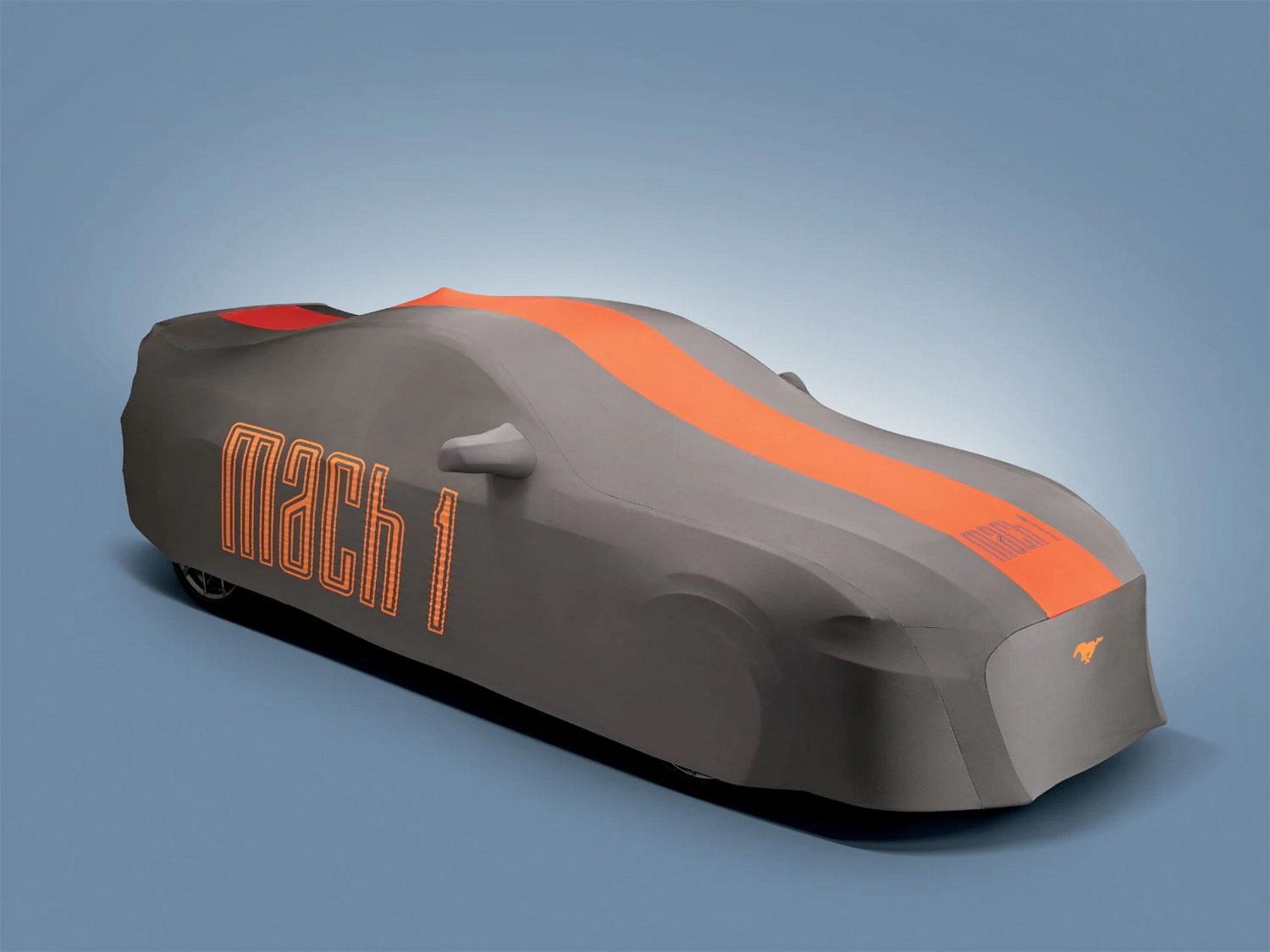 Ford Car Cover Mach 1 High Wing Spoiler Grey Orange, VMR3Z-19A412